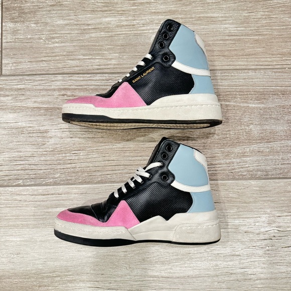SAINT LAURENT High Top Tennis Shoes Size 7.5 - Picture 3 of 14